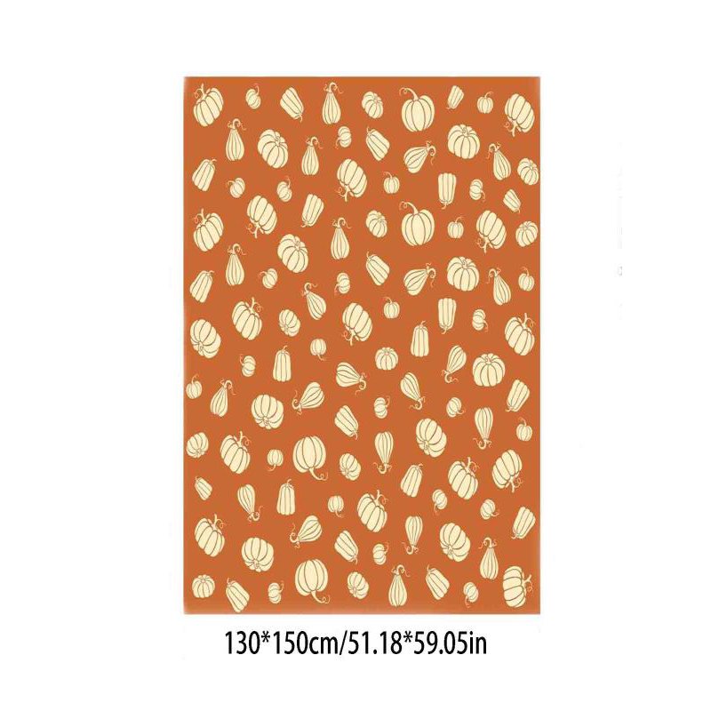 Orange Thanksgiving Pumpkin Leaf Pattern Flannel Throw Blanket - Soft Polyester Seasonal Decor Cover for Sofa Bed Couch Camping Travel 51x59In - Variation: Orange