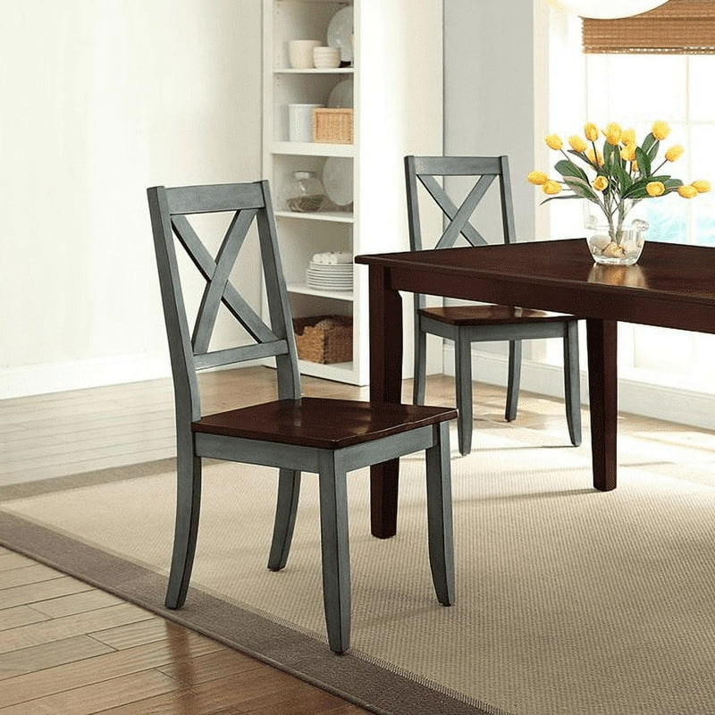 Maddox Crossing Dining Chairs Set of 2 - Blue & Dark Seafoam