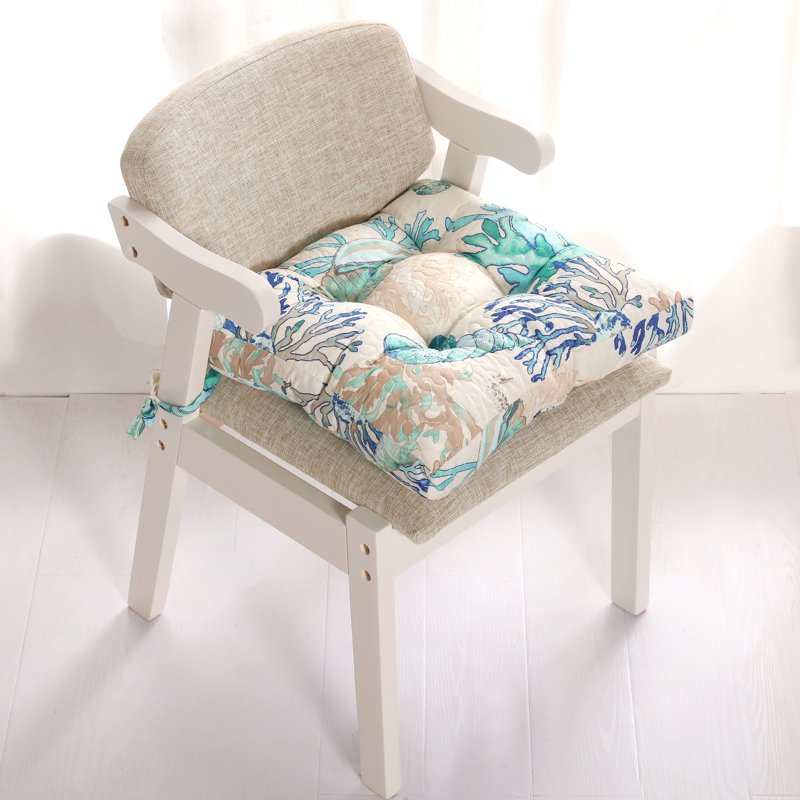 Triple-Layered Chair Pad - Seat Cushion - Atlantis - 18x18 Inches