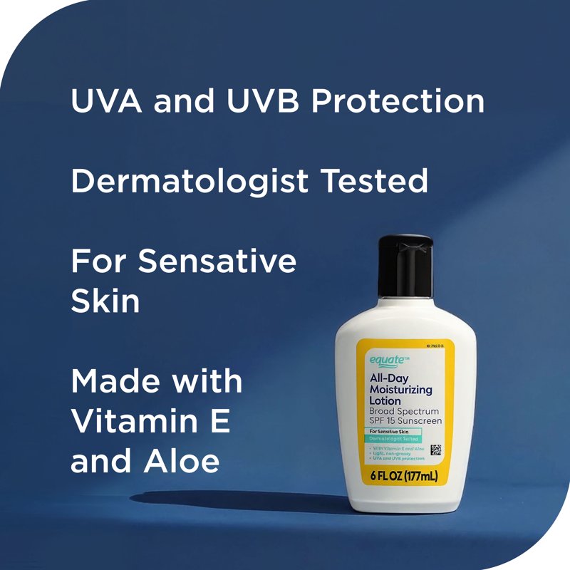 Daily Moisturizing Lotion for Sensitive Skin with SPF 15 Sunscreen, 6 fl oz