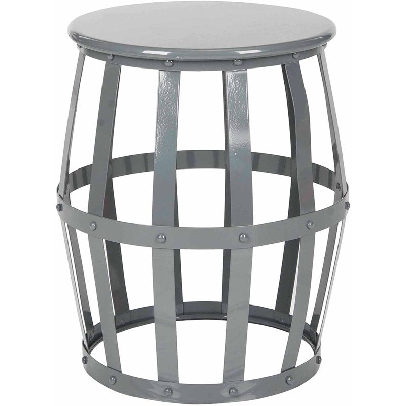 Contemporary Solid Metal Stool in Grey - Rinaldo Design