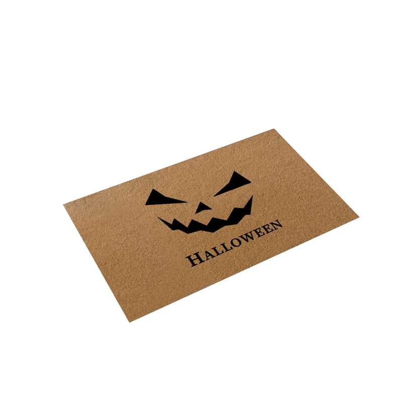 Halloween Coconut Fiber Doormat - Vintage Entryway Rug with Anti-Slip Scraper
