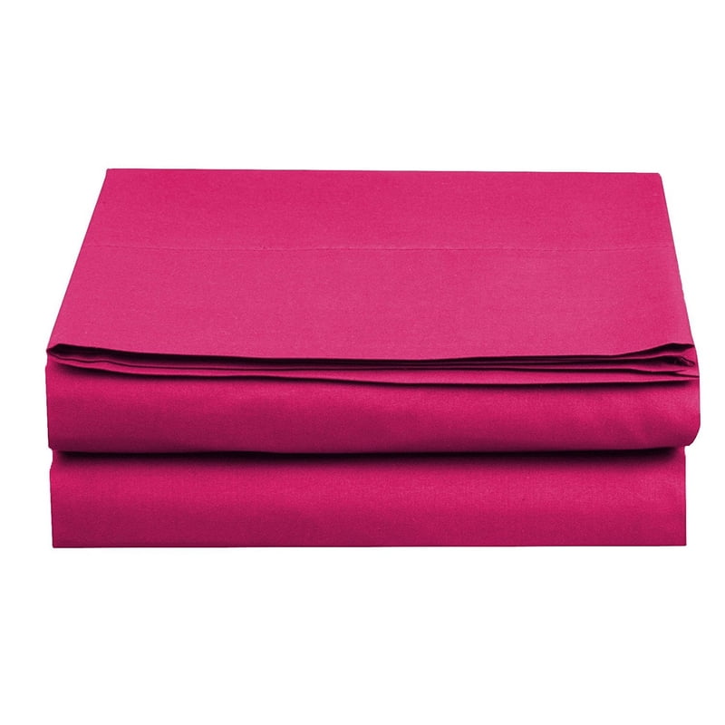 Full Size Pink Flat Sheet - 1500 Thread Count Microfiber Bed Sheet