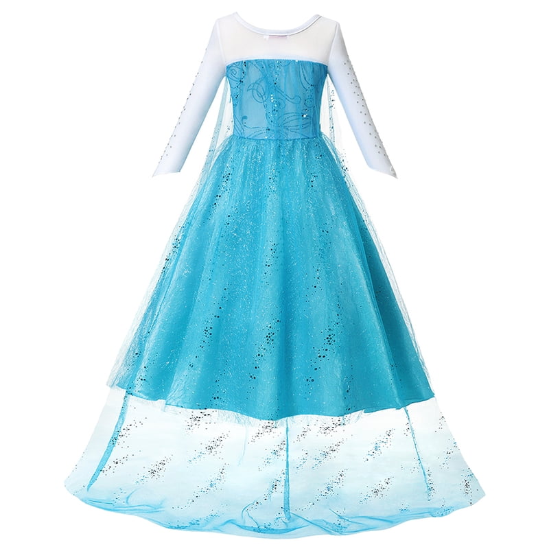 Girls Princess Costume Dress with Accessories - Snow Queen Cosplay Set 2-12T Variation of Dress+Accessories, 140 (7-8T)