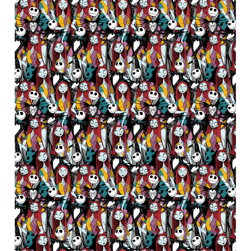 2 Pack Cotton Fabric 18x21 Inches for Sewing & Craft Projects - Multi-Color Jack Sally Design