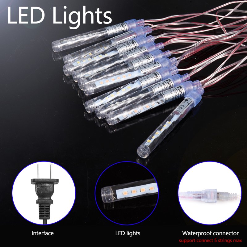 Blue Meteor Shower String Lights Waterproof Outdoor Garden & Holiday Decor