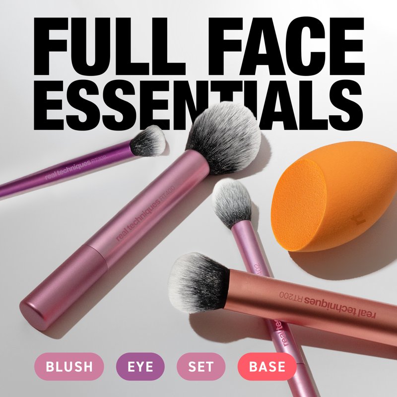 5-Piece Makeup Brush and Beauty Sponge Set for Face and Eyes