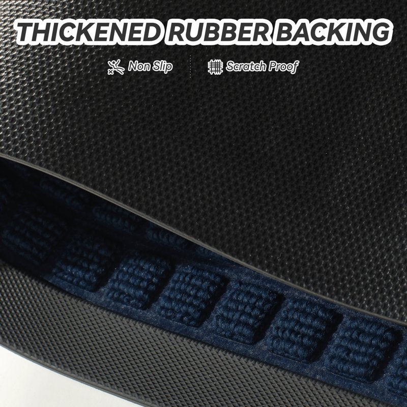Outdoor Doormat Non-Slip Rubber Entrance Rug 17x30 Checker Blue - Dirt Trapper