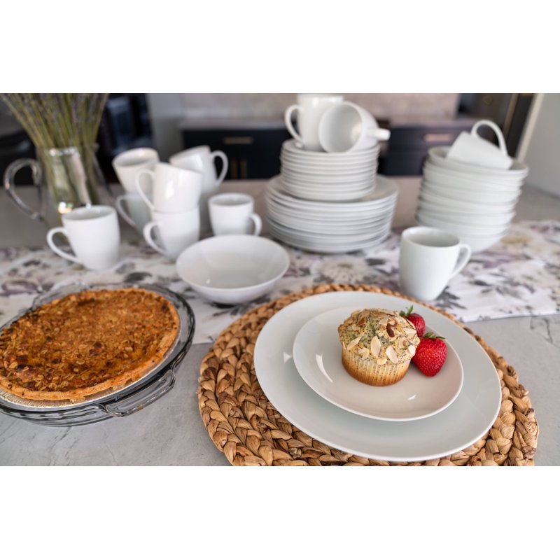 7.25" Ceramic Cereal Bowl Set of 12 - White Coupe