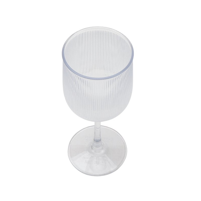 12-Ounce Clear Ribbed Tritan Wine Glass Set of 6 - Clear