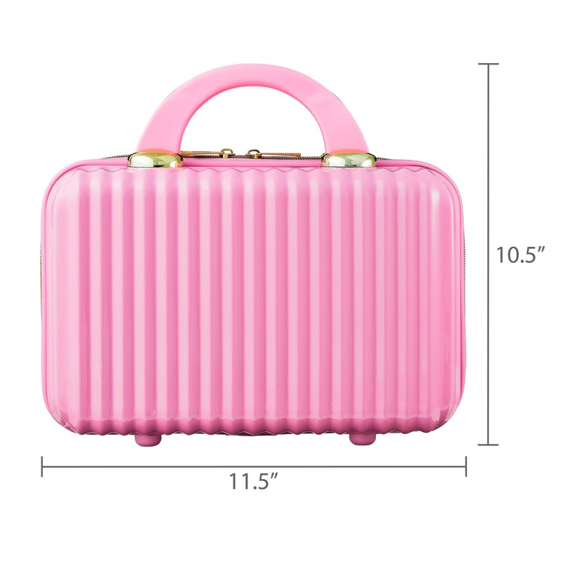 Hard Shell Cosmetic Travel Case, 11.5-inch Makeup Organizer Bag