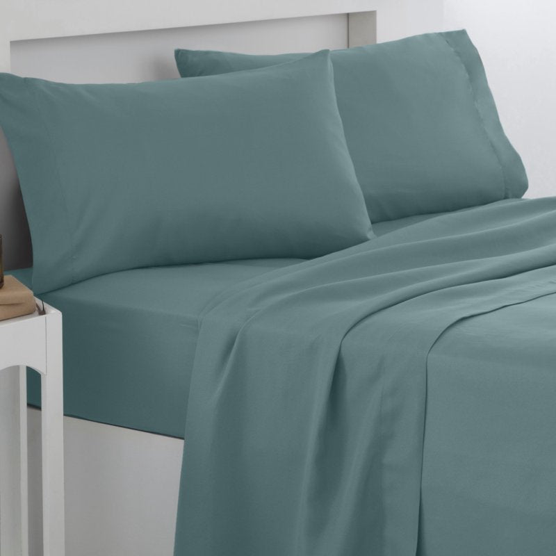 Microfiber Twin Sheet Set - Teal Arctic, Wrinkle-Resistant & Soft