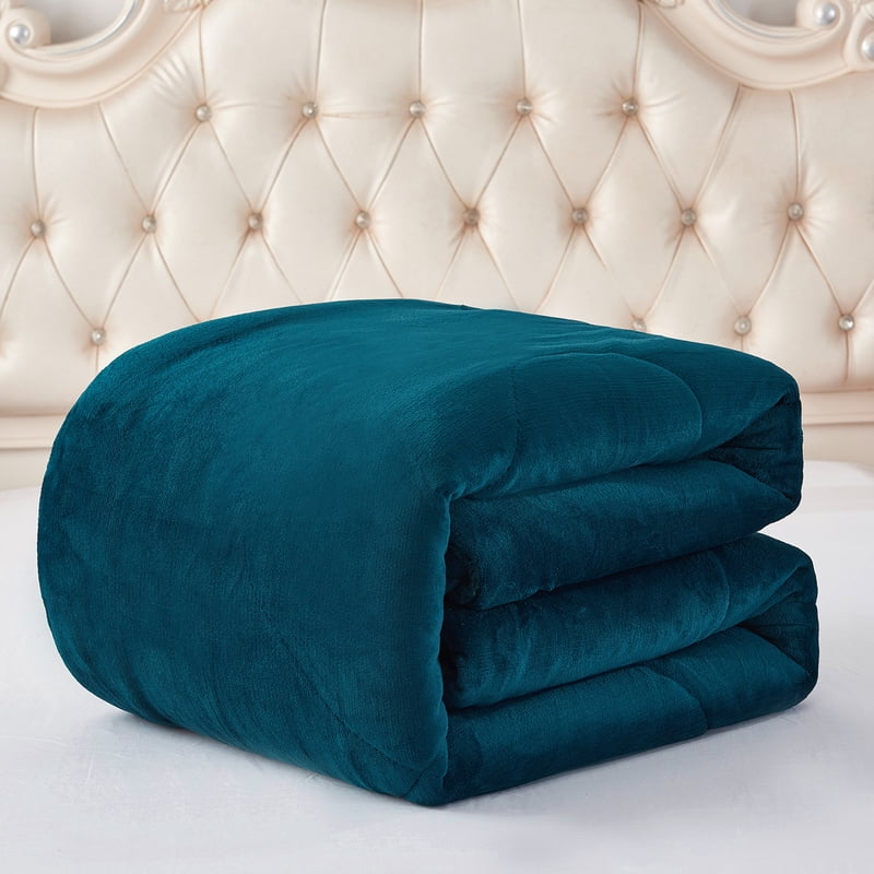 Queen Sherpa Fleece Bed Blanket 3-Piece Set - Teal, Thick & Warm