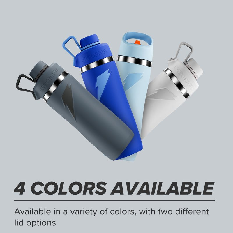 32oz Stainless Steel Water Bottle with Straw Cap - Ice Blue