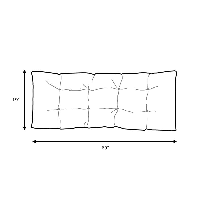 Natural Bench Cushion - 60" x 19" x 3" for Outdoor Use