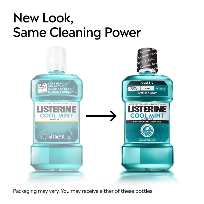 Antiseptic Mouthwash for Plaque and Bad Breath, Intense Mint, 33.8 fl oz