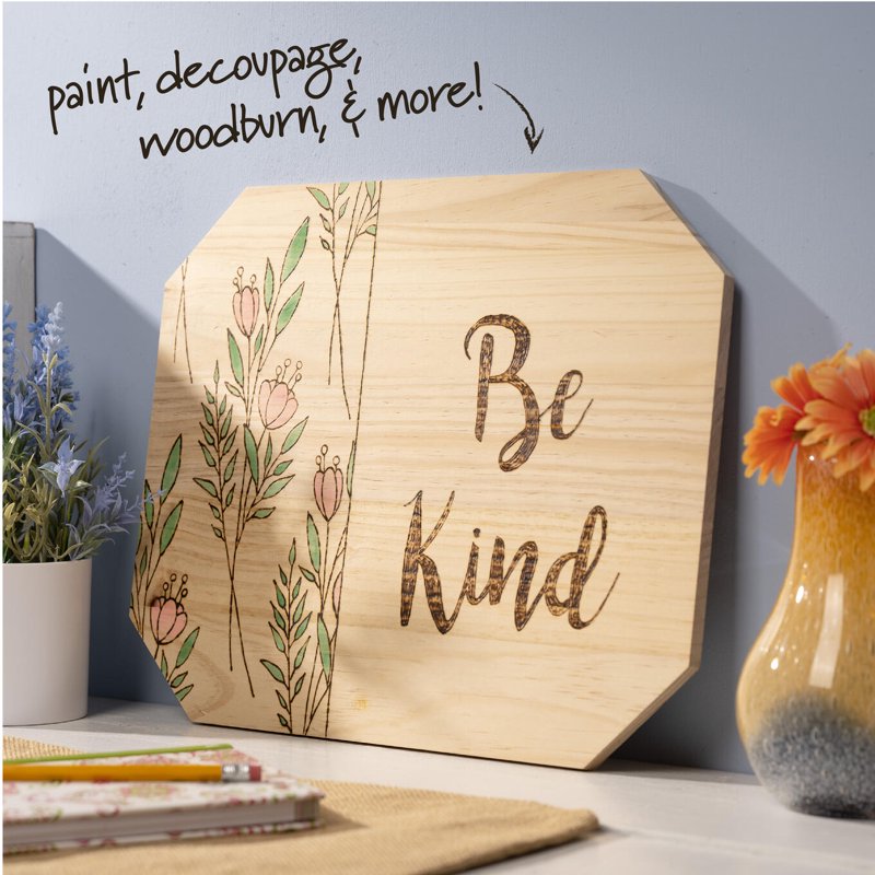 Plaid Wood Surfaces Pine Rectangle Plaque - 12 x 16 inches - Single