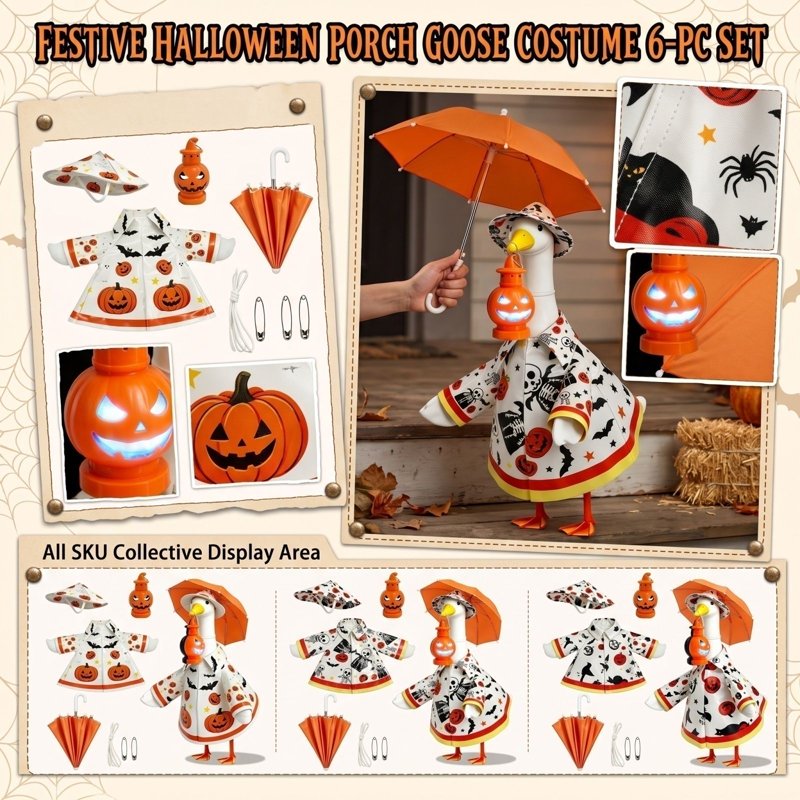 Halloween Porch Goose Costume Set - 23 Inch Outdoor Garden Decor R_48