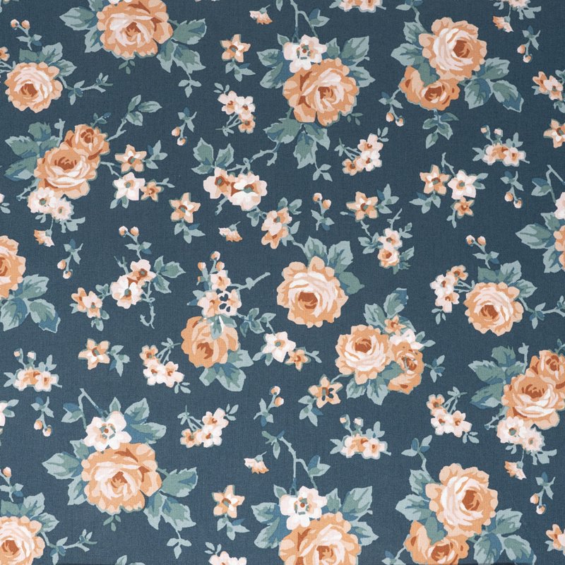 Single 1 Yard Floral Cotton Fabric for Quilting & Sewing - 44" Wide