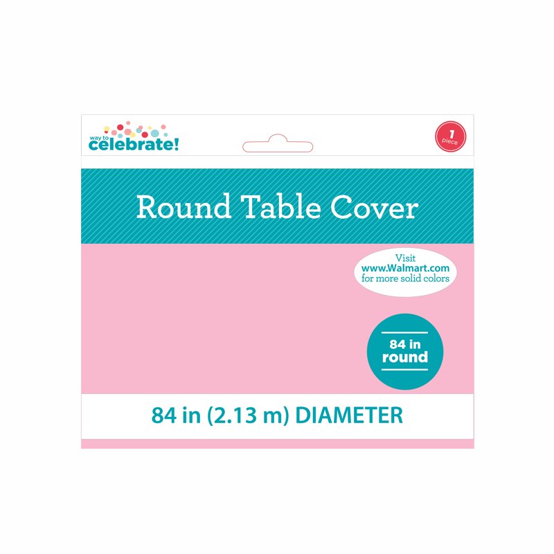 84IN Light Pink Round Plastic Table Cover - Single Pack
