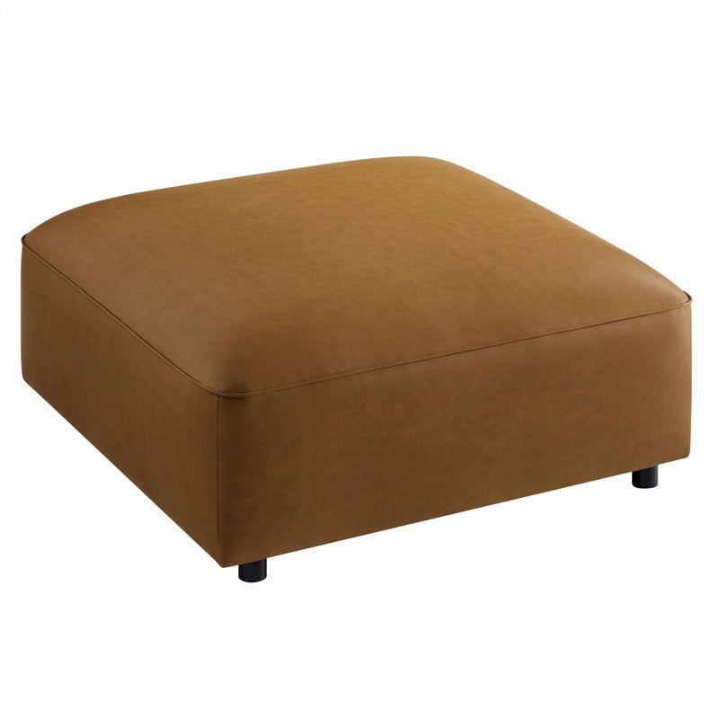 Upholstered Vegan Leather Ottoman - Multiple Colors