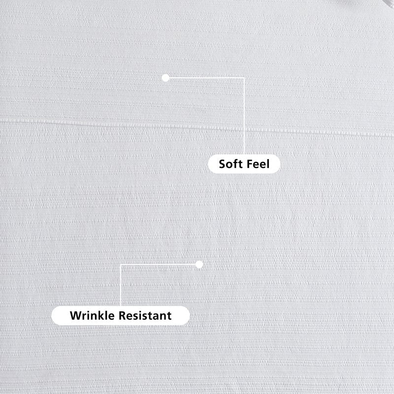 King Mainstays Garment Washed Stripe Quilt - White Microfiber Bedding