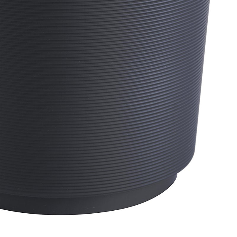 Soft Touch Ribbed Plastic Wastebasket - 1.98 Gal Black
