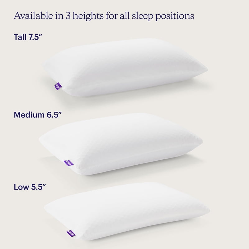 Purple Harmony Pillow Tall - 360º Purple Grid Hex Tech Hypoallergenic - Single