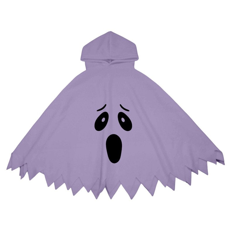 Kids Ghostface Costume Cape for Halloween - Unisex Hooded Dress-Up, 4-6 Years, Purple