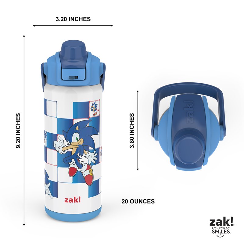 20oz Kids Straw Water Bottle - Stainless Steel Insulated - Modern Sonic