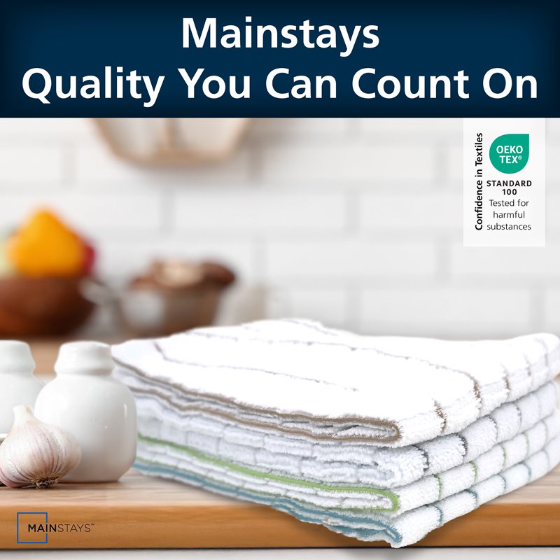 Microfiber Kitchen Towels - 4 Pack, 15 in x 25 in, White