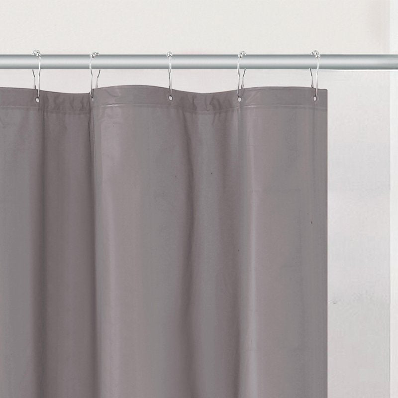 Heavyweight Charcoal PEVA Shower Liner 72x72 Inch with Reinforced Grommets