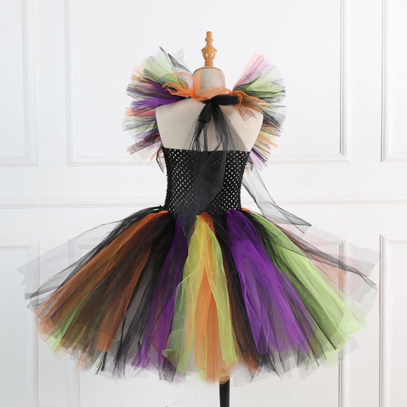 Orange Girls Halloween Witch Costume with Hat and Broom - 2-3T Variation