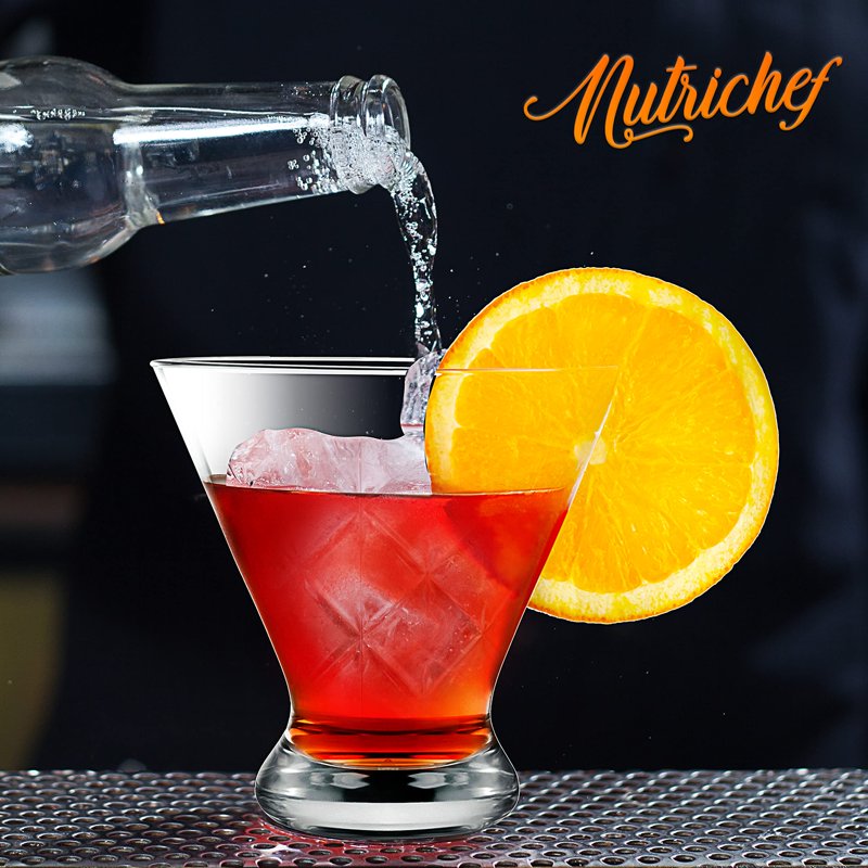 8.4oz Clear Martini Glasses - Heavy Base Stemless Cocktail Glassware