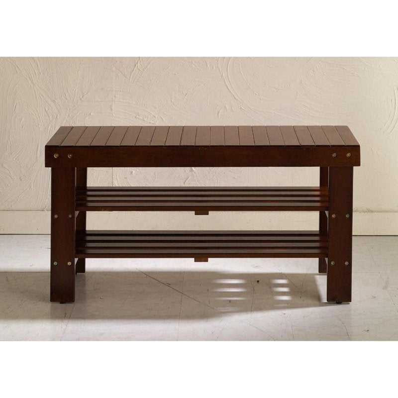 Solid Wood Shoe Bench with Storage - Multiple Colors