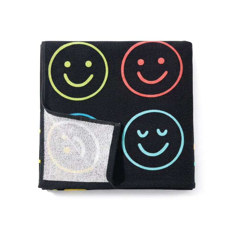 Kids Beach Towel Neon Smiles Cotton Blend 30x60 Inches - Bright & Quick-Dry
