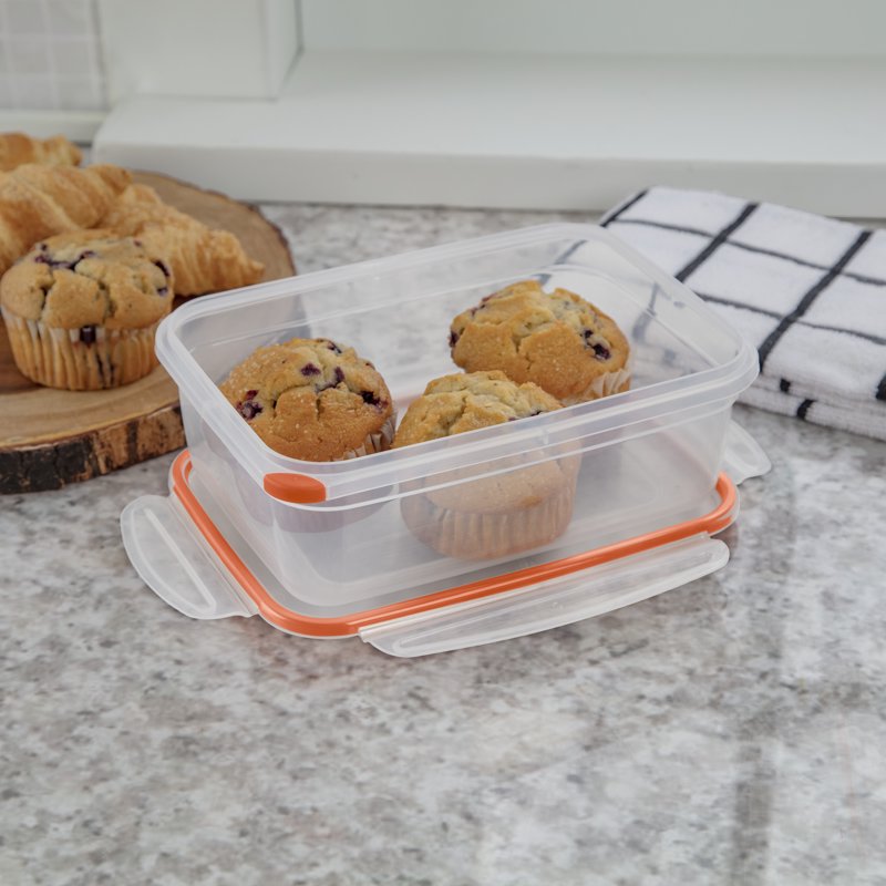 Airtight 8.3 Cup Rectangle Food Storage Container - 6 Count, Orange