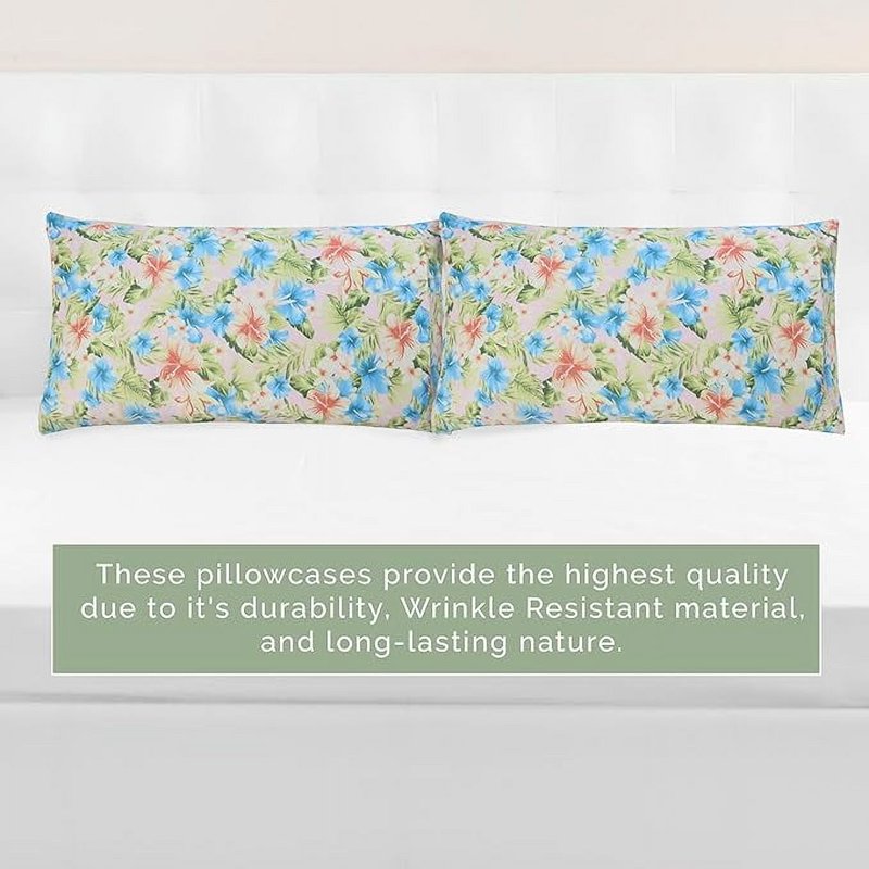 King Magnolia Ultra Soft Floral Pint Pillowcases Set of 2 - Microfiber, Hotel Quality