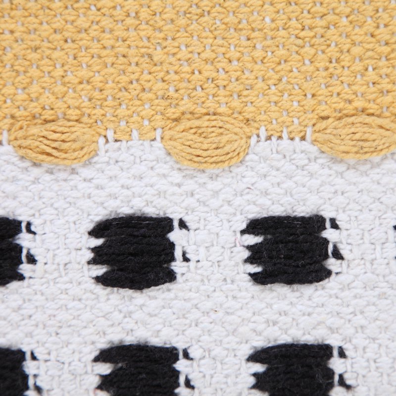 Ox Bay 20x20 Hand-Woven Organic Cotton Pillow Cover - Yellow & Black Stripe