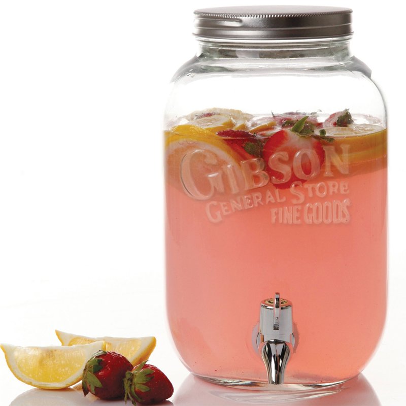 1 Gallon Mason Jar Beverage Dispenser - Clear Glass