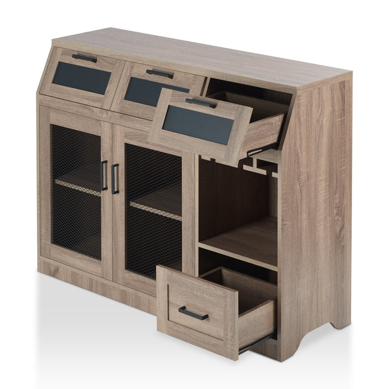 Industrial Multi-Storage Dining Buffet - Chestnut Brown