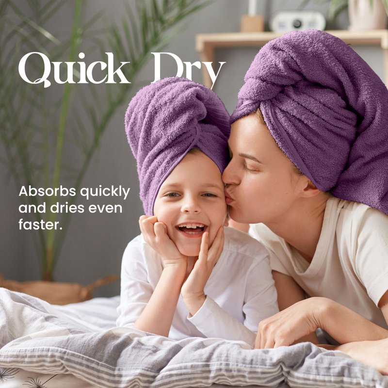 Utica 6-Piece Cotton Towel Set - Plum Purple, Soft & Absorbent