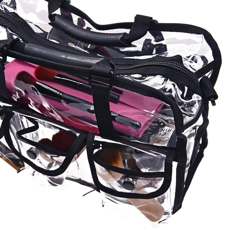 Large Clear Professional Makeup Bag with Shoulder Strap
