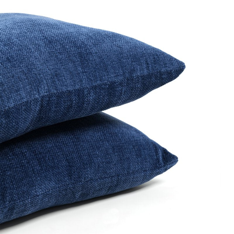 Navy Chenille Decorative Pillow Set - 2 Square 18x18 Inches