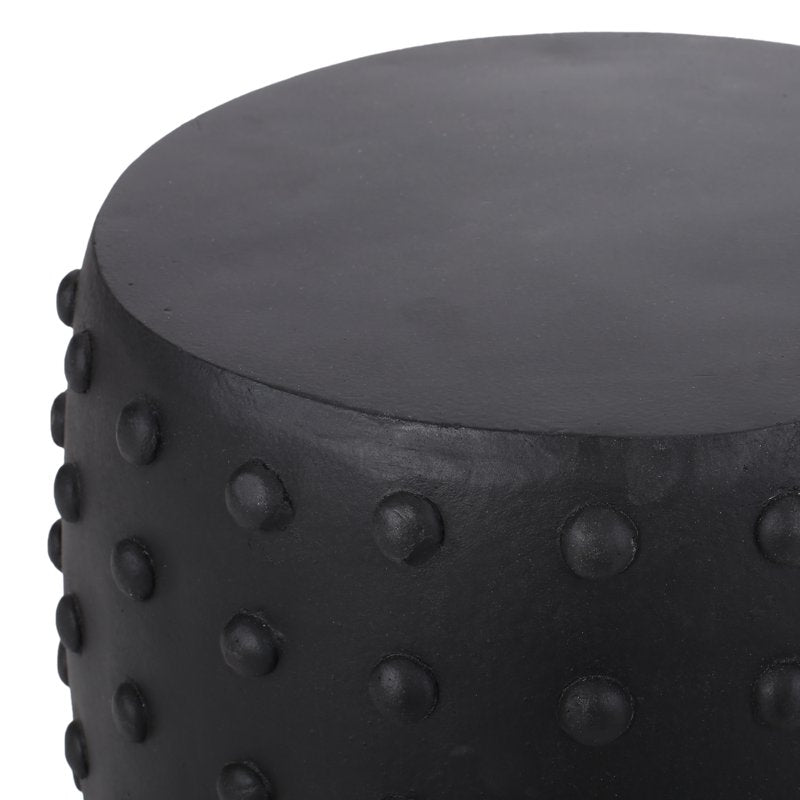 Lightweight Concrete Outdoor Side Table - Matte Black