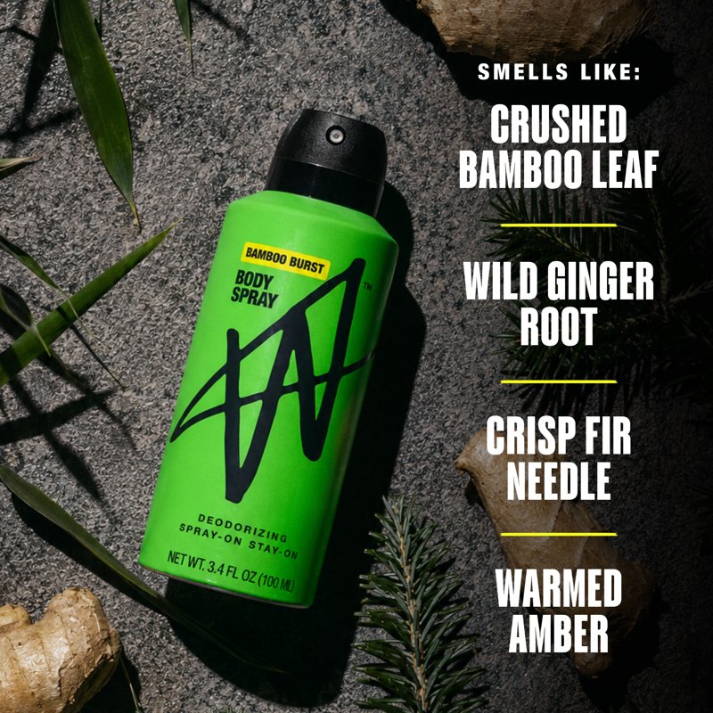 Bamboo Burst Body Spray - Long-Lasting Odor Blocking Fragrance, 3.4 fl oz