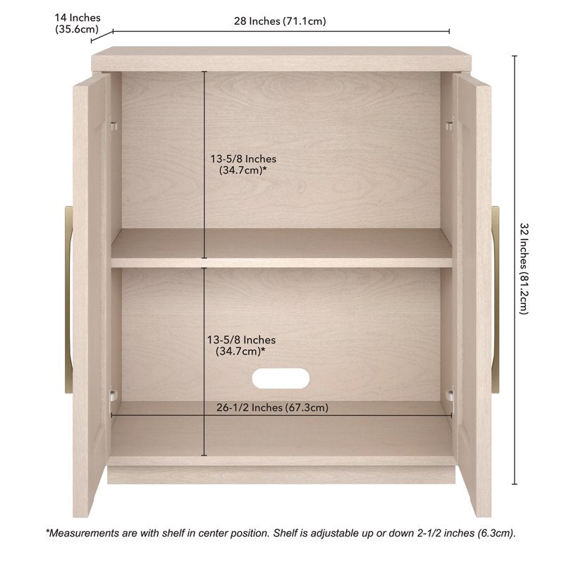28" Wide Rectangular Accent Cabinet with Adjustable Shelf