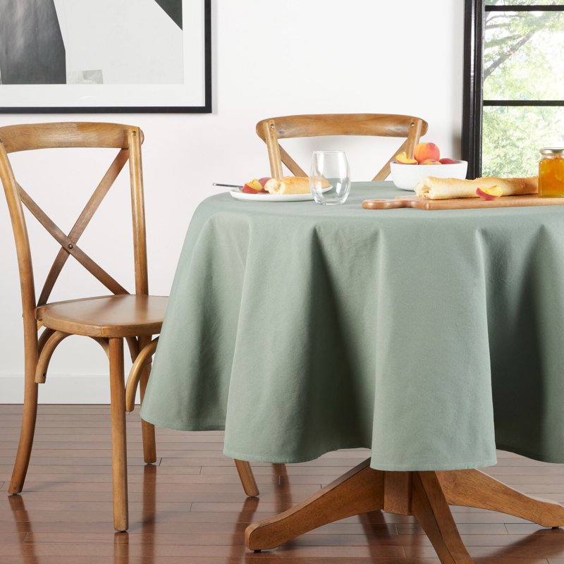 70" Round Fabric Tablecloth - Green, 2 Pack