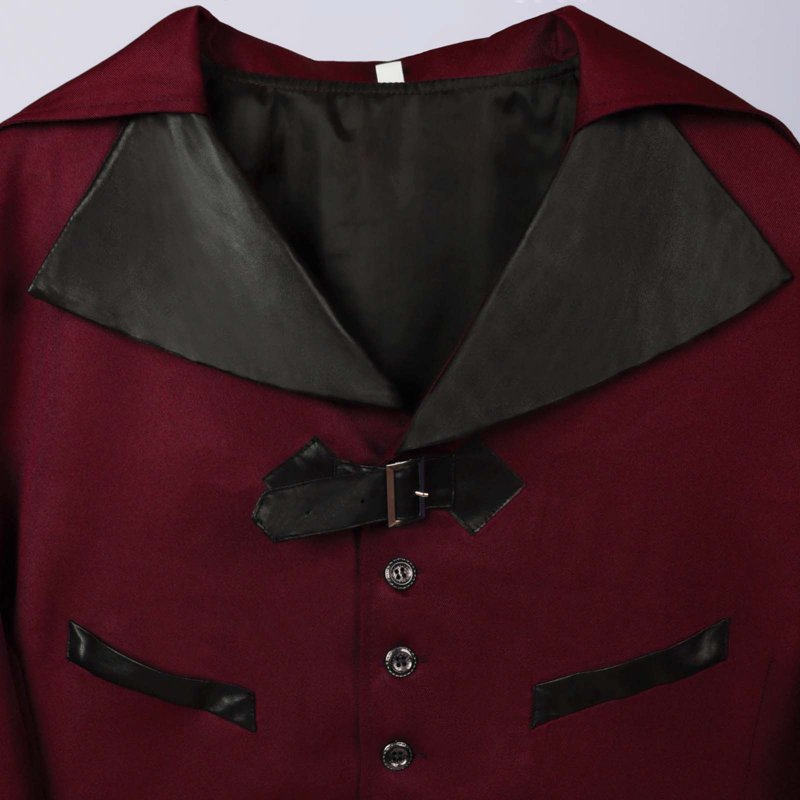Halloween Medieval Steampunk Tailcoat for Men - Victorian Gothic Jacket, Z-Wine Variation