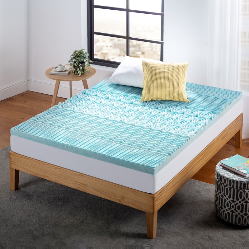 Zinus Green Tea Gel Memory Foam Mattress Topper King 2 Inch Zoned Support